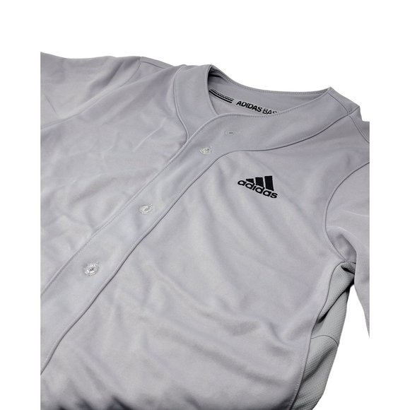 Adidas Practice Baseball Jersey Size Medium Gray Short Sleeve Button Up‎ - Picture 3 of 6